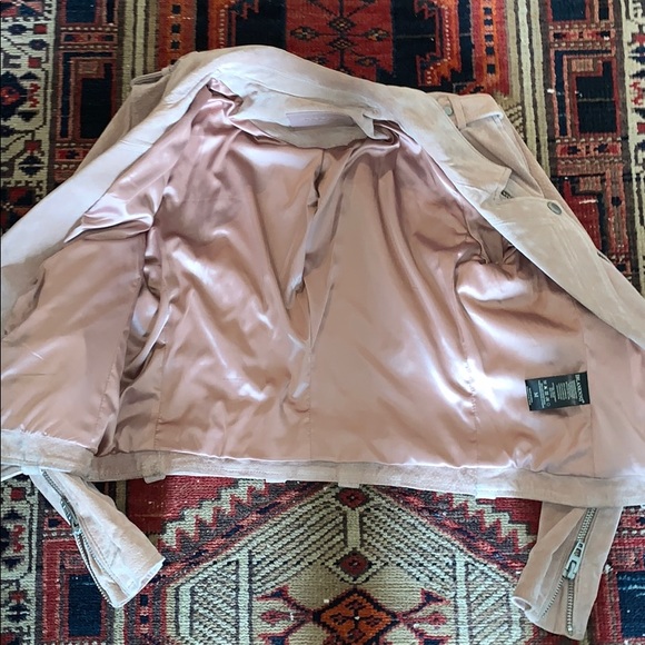BLANK NYC Blush Pink Candy Crush Suede Moto Jacket Medium - Picture 7 of 12